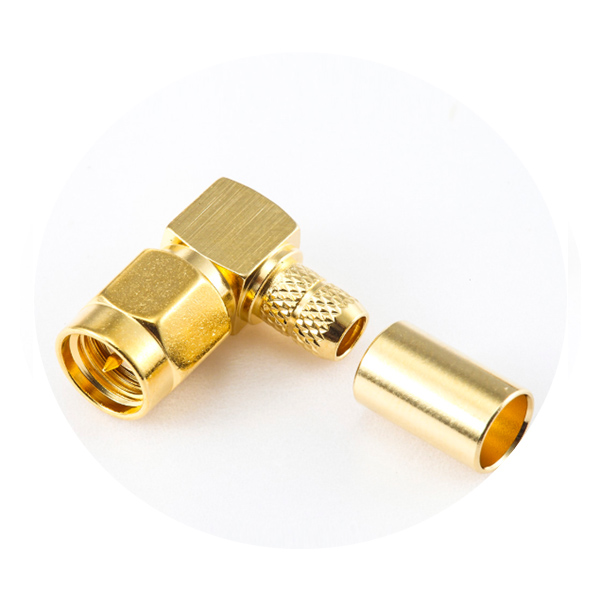 Right-angle SMA plug